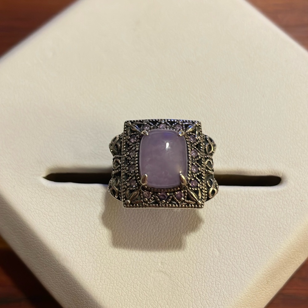 Sugelite and White Topaz ring size 7.5. Purchased at Estate Sale